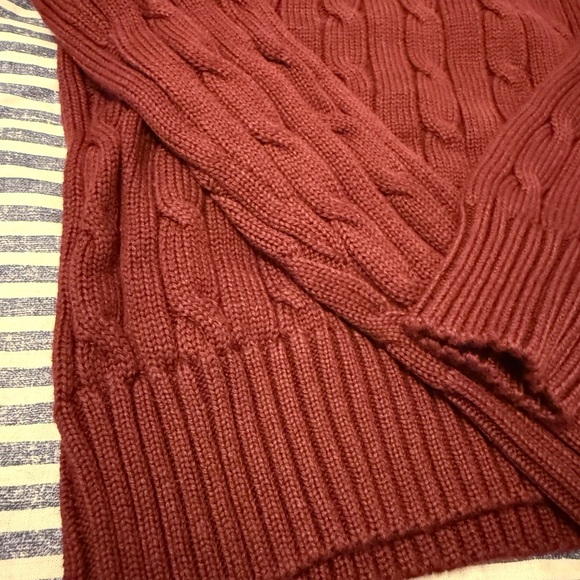 Polo Ralph Lauren Women's V-Neck Sweater - Deep Red - S - NWT - 100% Cotton - Picture 2 of 7